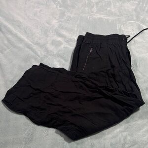 Athleta Black Linen Straight Leg Casual Pants